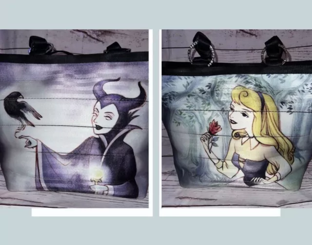 DISNEY Harveys Good VS Evil Aurora Sleeping Beauty Maleficent Seatbelt Tote Bag