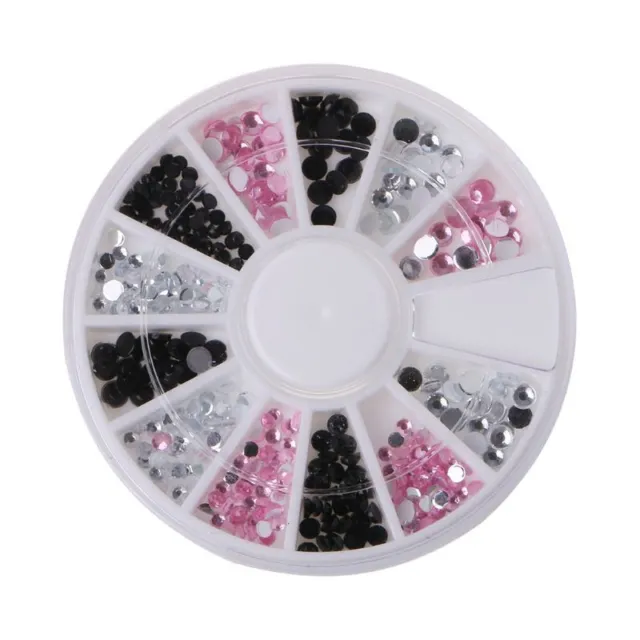 1 Wheel Beauty Mixed 3D Nail Art Glitters Acrylic Tips Decoration Manicure Tool