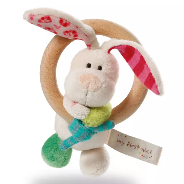 My First NICI Holzgreifring Hase Tilli mit Glocke 37433, NICI Holzgreifring Hase