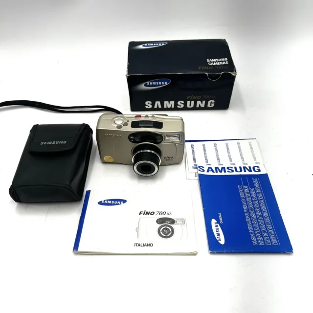 Macchina fotografica compatta vintage Samsung FINO 700 Xl con scatola TESTATA