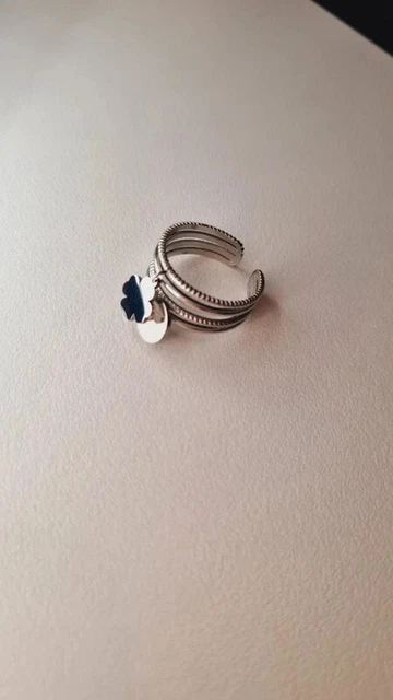 Bague Anneau Breloque En Argent 925 Avec Pastille Pampille - Tailles 51,55,58 - Neuve