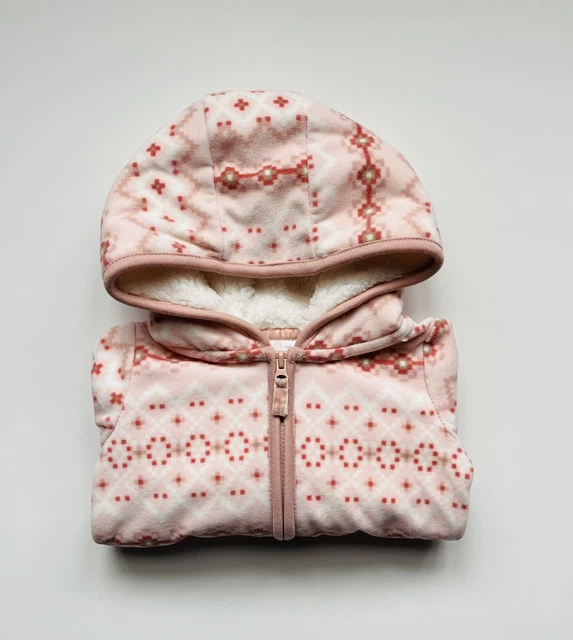 New Baby Girl Clothes Carters 9 Months Coverall Jumpsuit Zip Hooded Fleece 4