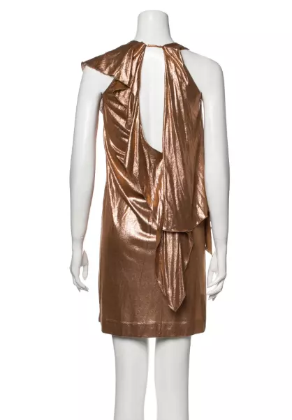 Superbe mini robe sans manches en bronze métallique de designers italiens 4 2