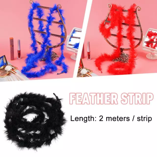 2-Meter Turkey Feather Strip Fluffy Boa Wedding Women Decoration UK Party X9W3