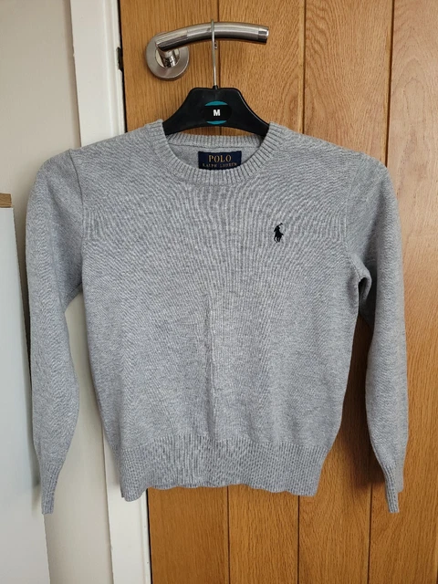 Maglione collo grigio Ralph Lauren ragazzo taglia S8 UK 6/7 anni Exc Con