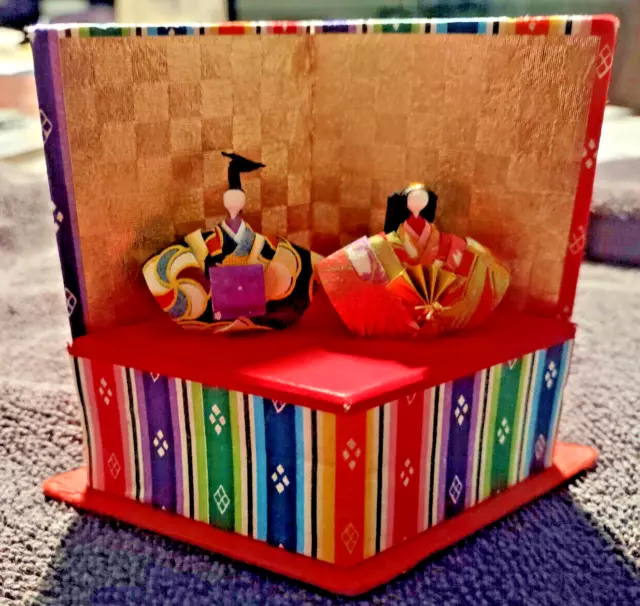 Japanese Hina dolls Kokeshi Kimono Hinamatsuri Wedding Excellent Condition