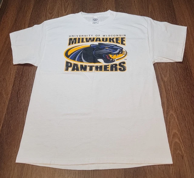 Vintage University of Wisconsin Milwaukee White Graphic T-Shirt Fits As Medium