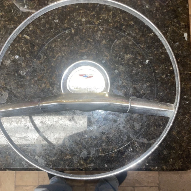 1957 CHEVROLET BELAIR NOMAD 210 Steering Wheel Horn Ring w/Emblem OEM  Parts