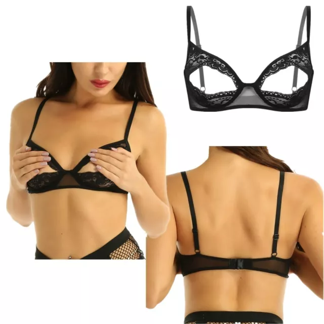 Womens Spaghetti Shoulder Straps Bra Top with G-String Thong