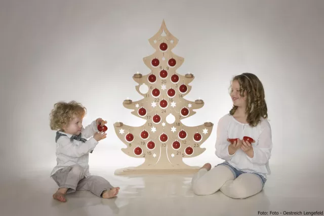 Luces Puntas Calendario de Navidad Árbol Altura Ca 115 CM Nuevo Adviento Madera