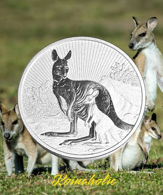 2 OZ .999 Silver 2 coin 2023 Australian Kangaroo & Joey Queen