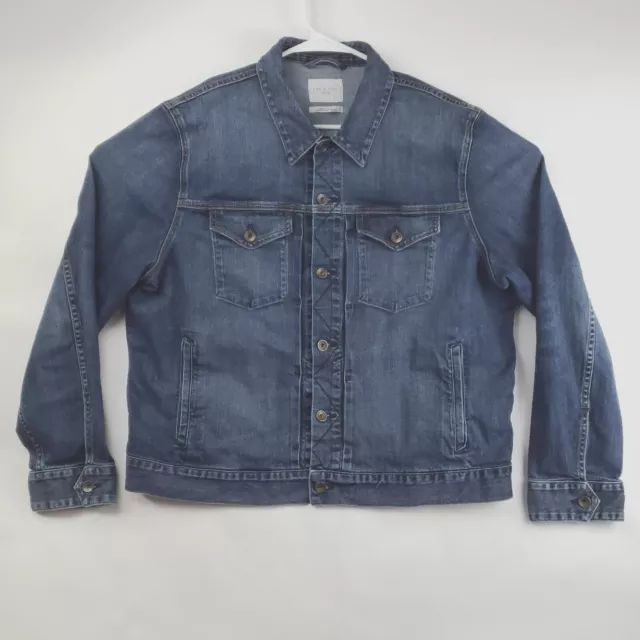 rag & bone Definitive Jean Jacket Mens 2XL Blue Denim Throop Trucker USA-Made