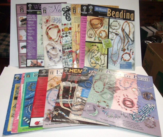 Lote de 15 libros de ideas artesanales artesanales de fabricación de joyas de alambre 101 cuentas y técnicas con cuentas