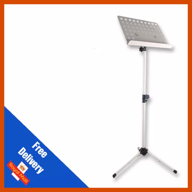 Pulse Heavy Duty Orchestral Lectern Conductor Sheet Music Stand Tripod Base Whit