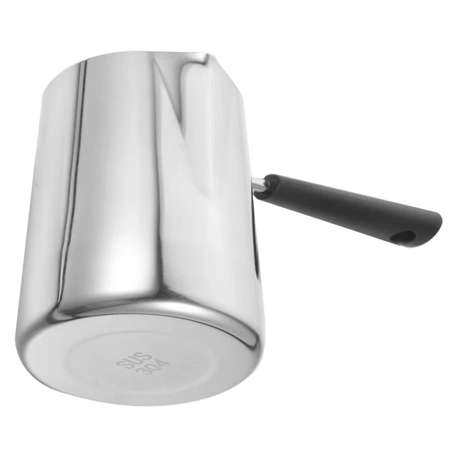 Set 2 Pentoline Per Latte In Acciaio Inox 304 | Con Beccuccio E Manico In Legno | 300 Ml + 400 Ml | Per Induzione - Foto 10