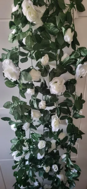 Joblot X 5 Off White Rose Flower Garland approximately 1.5m in length Weddings