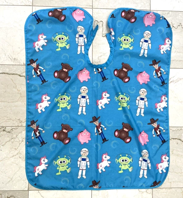Capa de corte de pelo para niños azul vaquero espacial astronauta garra alienígena oso de peluche unicornio rosa