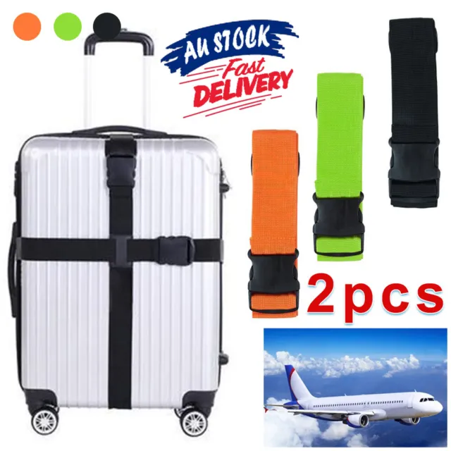 2Pcs Strap Tie Travel Luggage Suitcase Buckle Adjustable Packing Belt Useful