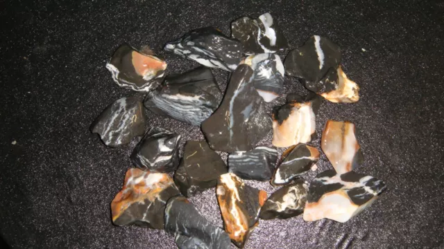 Old Zebra Agate Partially Tumbled Specimens    3  3/4   Pounds  India