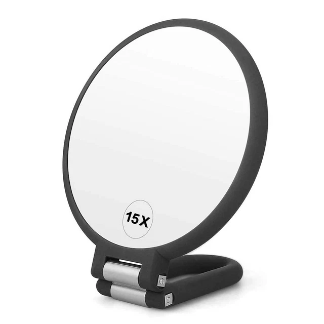 CLSEVXY Magnifying Handheld Mirror Double Sided, 1X 15X Magnification Hand Mi...