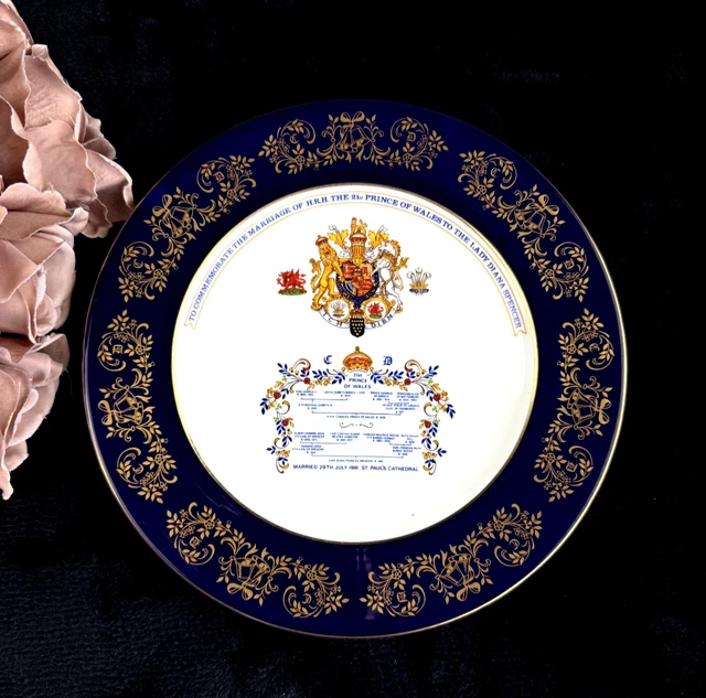 RARE AYNSLEY ROYAL Commemorative Plate prince Charles & Diana Wedding ...