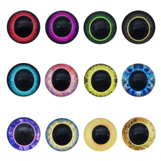 6-30 mm Drache böser Blick Rund Glas Cabochon Flache Rückseite Gewölbt Perle Schmuck Handwerk