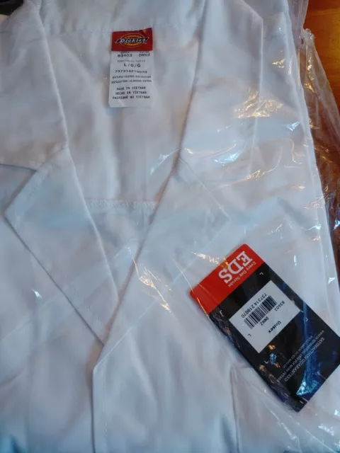 White Dickies Scrubs EDS Professional Unisex Lab coat