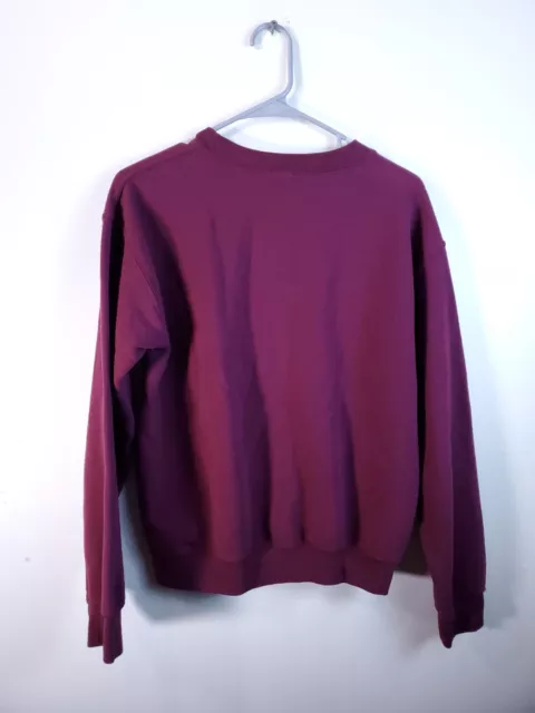 OBEY Sweatshirt Women Size Small Wine Color Knit Long Sleeve Round Neck Pullover 2