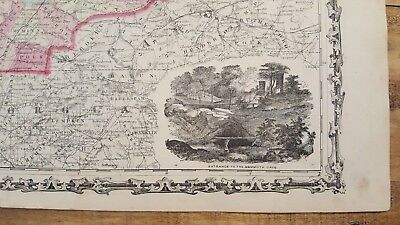 Antique Colored MAP OF KENTUCKY AND TENNESSEE - Johnson's Family Atlas 1863 3