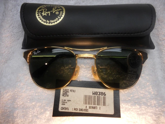 New Vintage Ray Ban B&L W0386 Classic Metals Signet Arista 52mm Made in USA G-15 New Vintage Ray Ban B&L W0386 Classic Metals Signet Arista 52mm Made in USA G-15