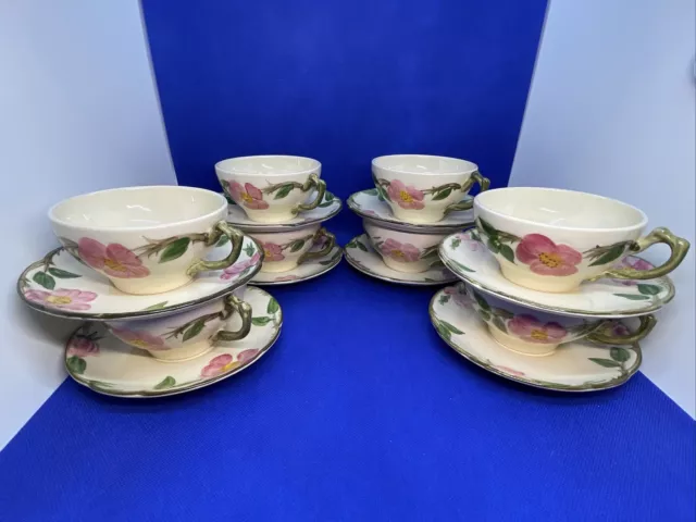 Franciscan Desert Rose Teacups & Saucers USA 1966 Mint