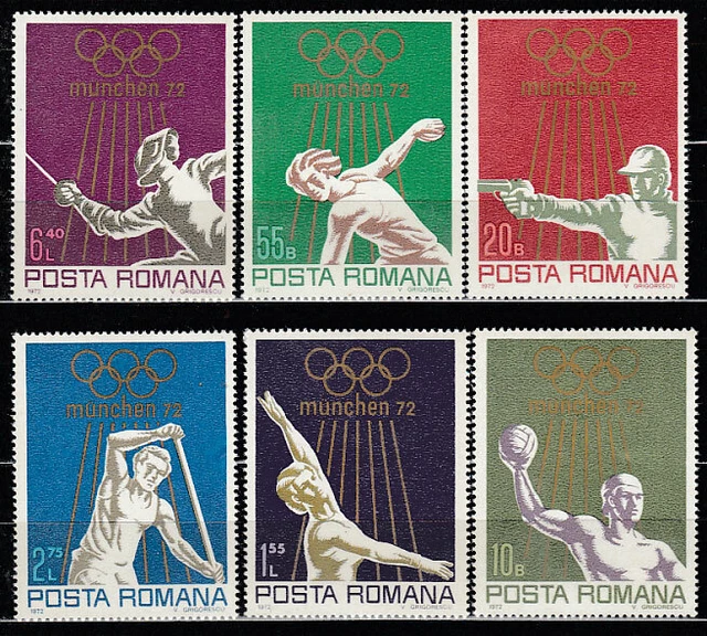 Rumania - Correo 1972 Yvert 2698/703 * Mh Juegos Olimpicos de Munich