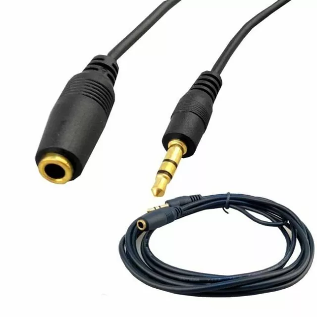 3.5mm Jack Audio Stereo Extension Cable Lead AUX male to female 1.5m Headphone