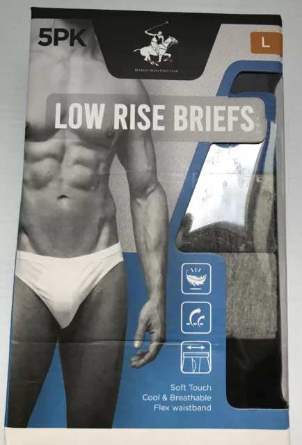 US POLO ASSN 5 Pack Cotton Low Rise Briefs Men's Large  Assorted Colors New