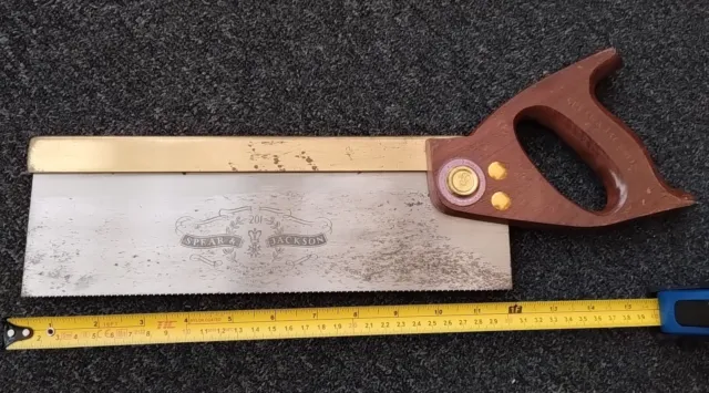 Vintage 12" brass backed tenon saw old tool 200 Year Special by Spear & Jackson