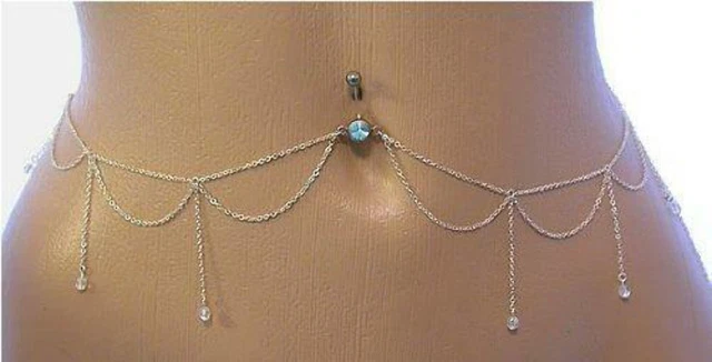 Body Accentz® Belly Button Ring Navel Body Jewelry Dangle Waist Chain 14 ...