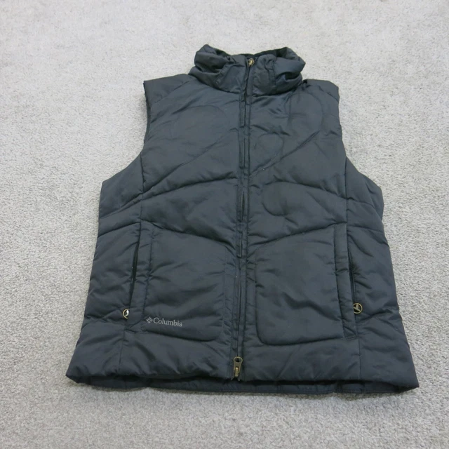 Columbia Sportswear Womens Puffer Vest Jacket Titanium Logo Black Size Small