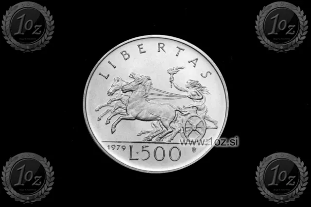 SAN MARINO 500 LIRE 1979 ( VICTORY in a BIGA ) SILVER Commem. coin (KM# 97) UNC