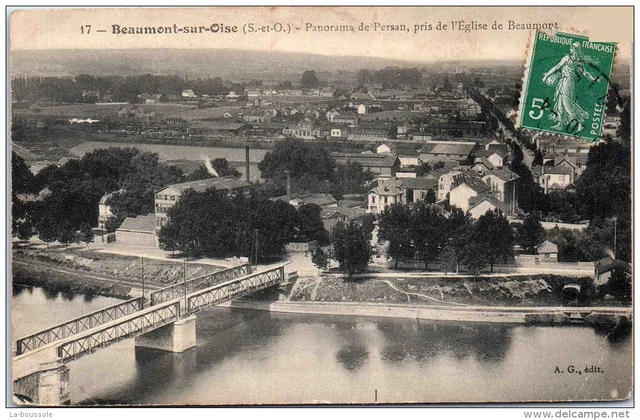 95 BEAUMONT SUR OISE - panorama de persan pris de l'eglise