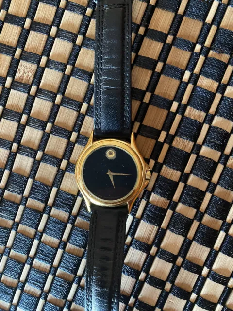 Movado Museum Gold Tone Quartz Watch Doesn’t Work Probably Needs Battery ￼