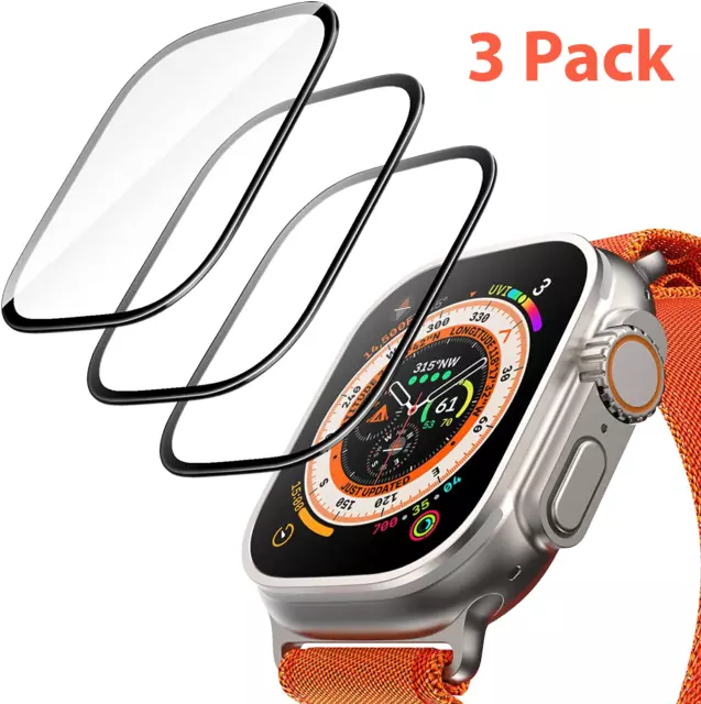 For Apple Watch Ultra 49mm 2022 Full Coverage Tempered Glass Screen Protector