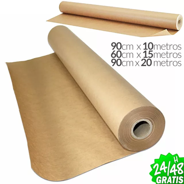 ROLLO PAPEL KRAFT 90cm x 10m o 60cm x 15m  GRAMAJE 60gr PAPEL RELLENO EMBALAR