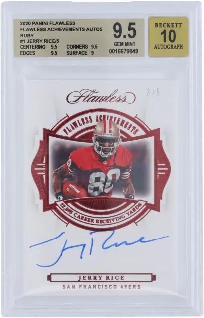 Autographed Jerry Rice 49ers Football Card Fanatics Authentic COA Item#13401117