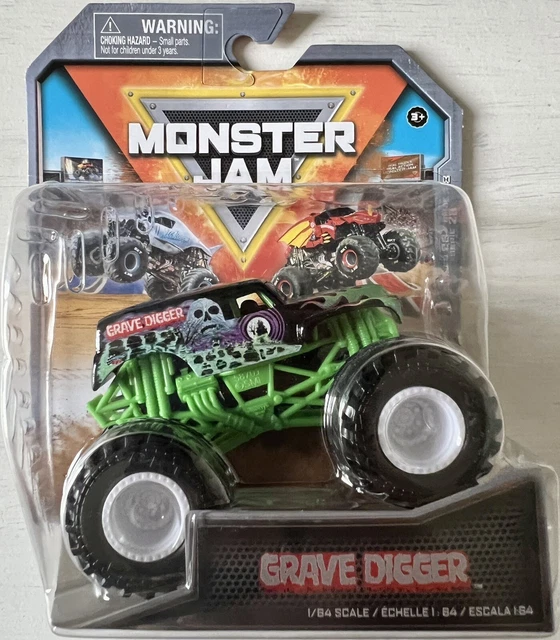 MONSTER JAM GRAVE Digger White Rims Legacy Trucks 1:64 Truck New ...