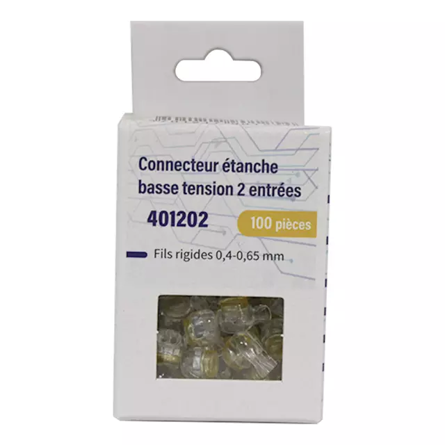 100 Bornes de connexion étanche Basse Tension 2 fils.
