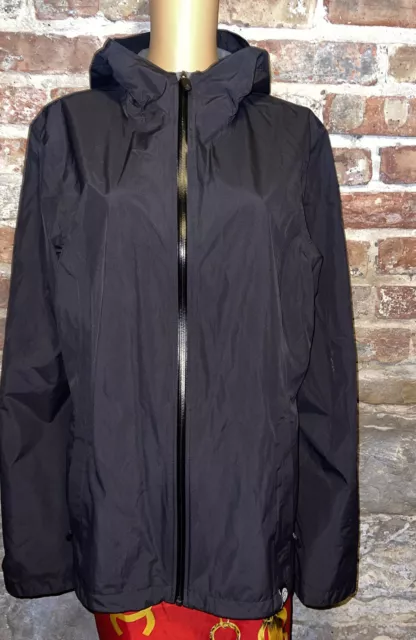 Women's REI Co-Op Hooded Rain Jacket Lightweight Black Full Zip Nylon XL