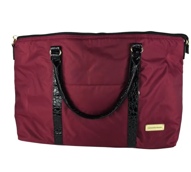 New-samantha brown soft travel/Duffle Bag Dark red (Burgundy)With Black Croc