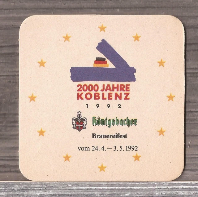 1992 Vintage Konigsbacher Brewery Brauereifest Beer Coaster-Germany-S338