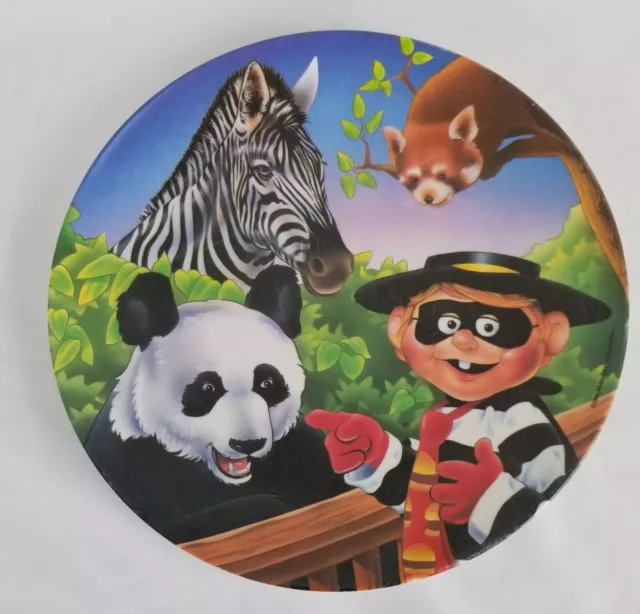 McDonalds Hamburgler Wild Animals Plate 9" Zebra, Panda 1996