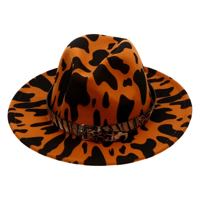 Cilindro Jazz Feelted Uomo Cappelli Leopardo Donna Fedora